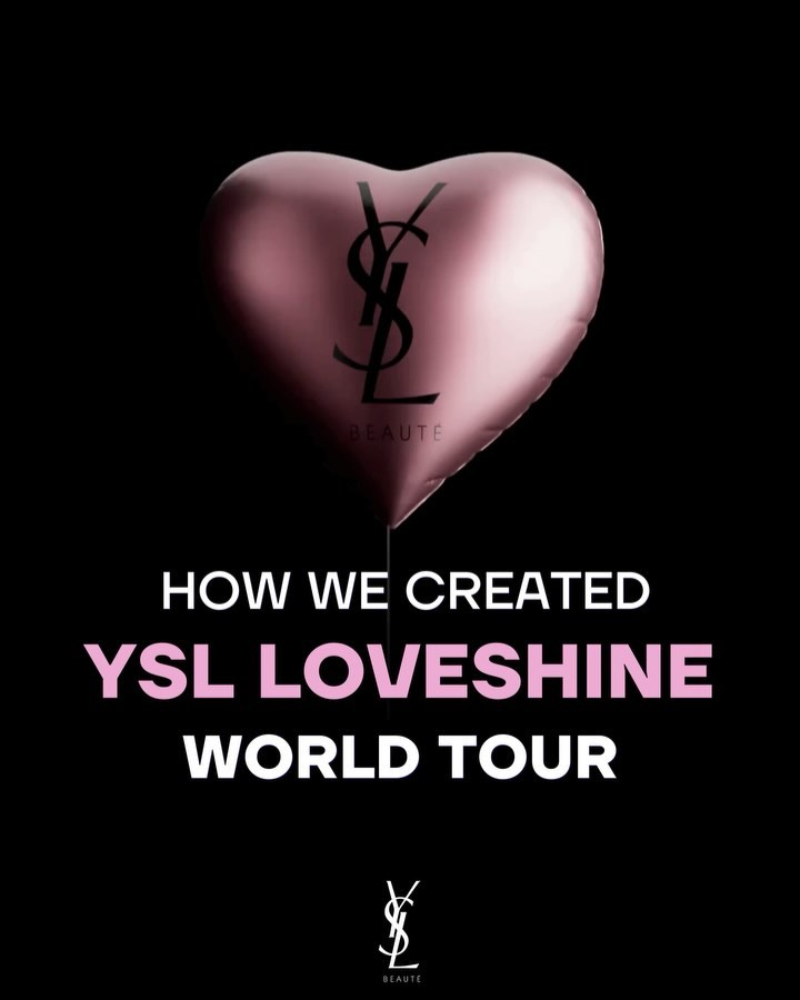 First slide of YSL Loveshine world tour on FLAME CGI Instagram