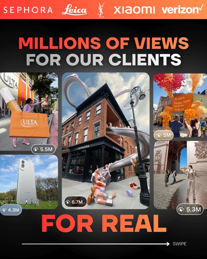 First slide of Millions of views, made real on FLAME CGI Instagram