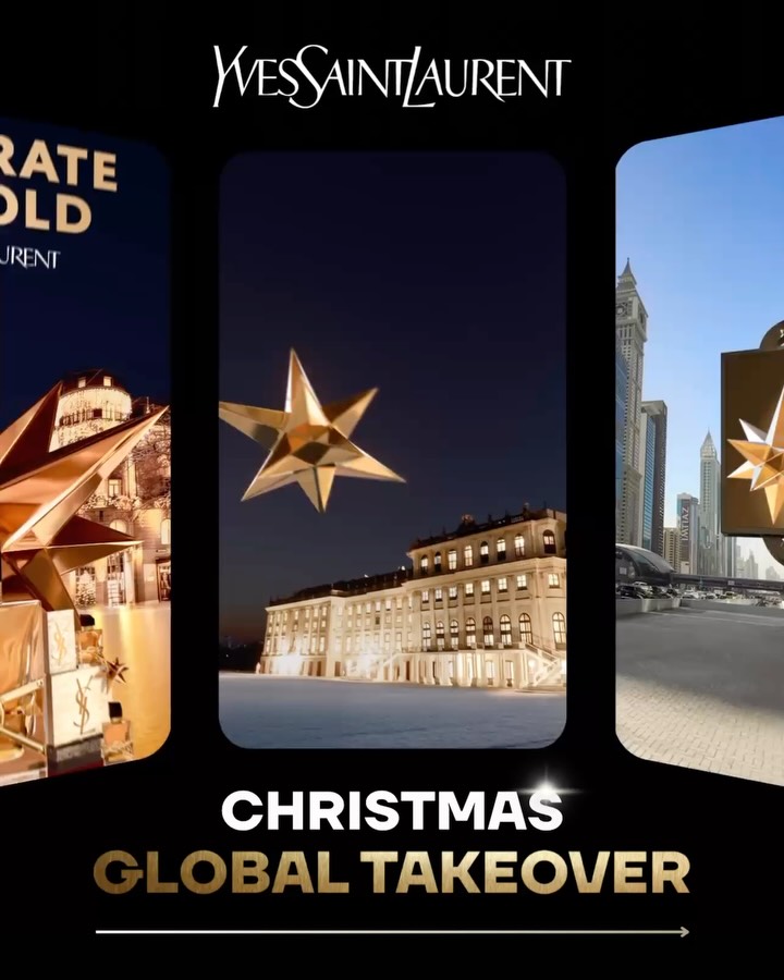 First slide of YSL · A global Christmas on FLAME CGI Instagram